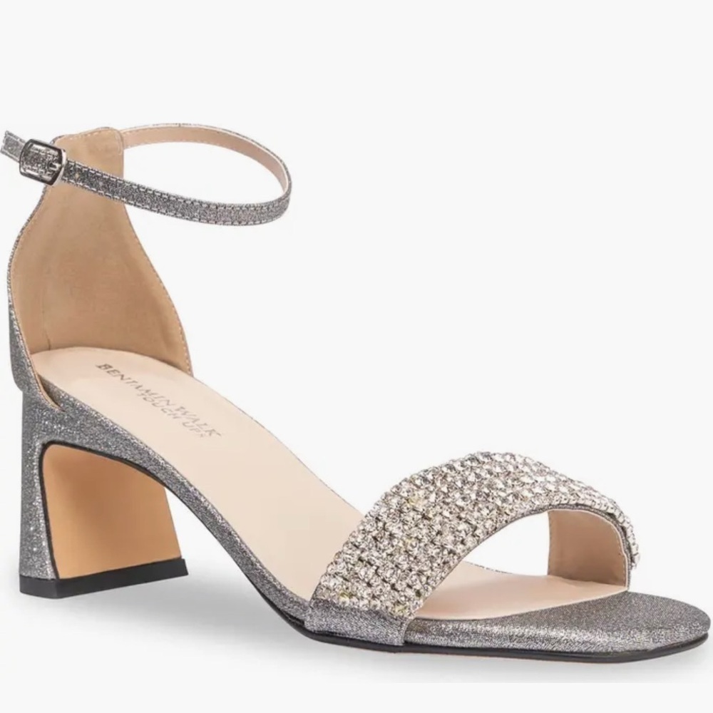 New Benjamin Walk Silver Glitter Heels